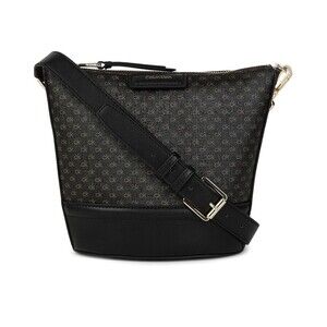 New Calvin Klein Womens Ash North/South Logo Crossbody Bag No Tags Brown Black